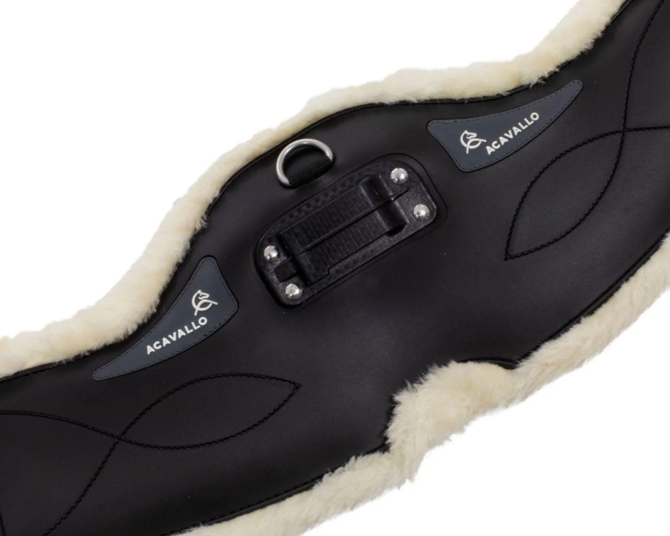 Acavallo Gel & PVC Short Dressage Girth With Eco-Wool Lining- Black