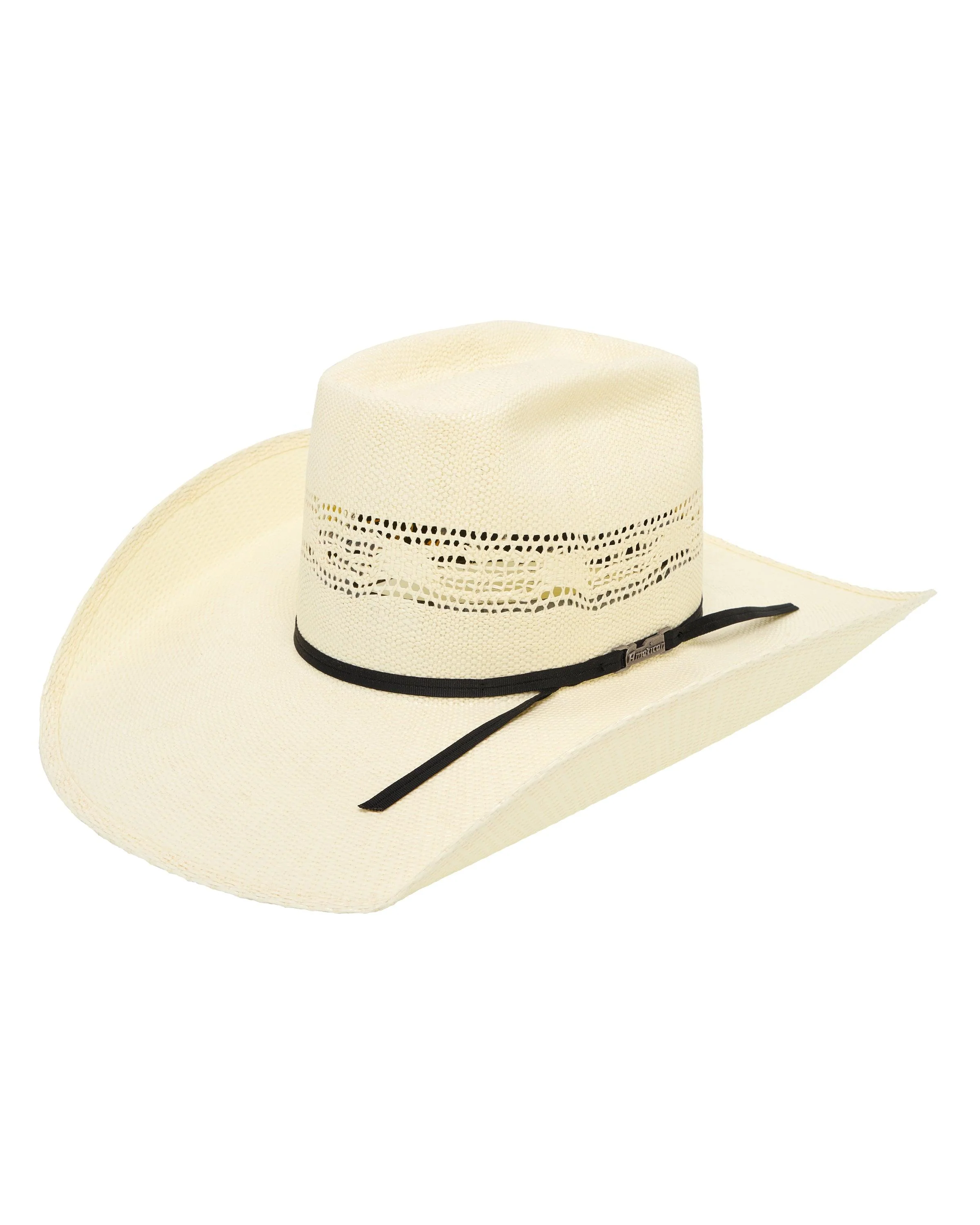 American Hat Company Straw Hat w/Black Trim