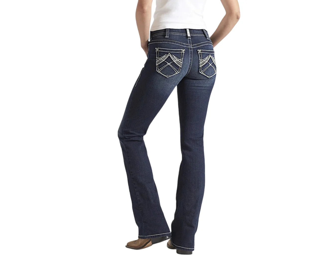 Ariat Real Mid-Rise Boot Cut Whipstitch Jeans - Image 2