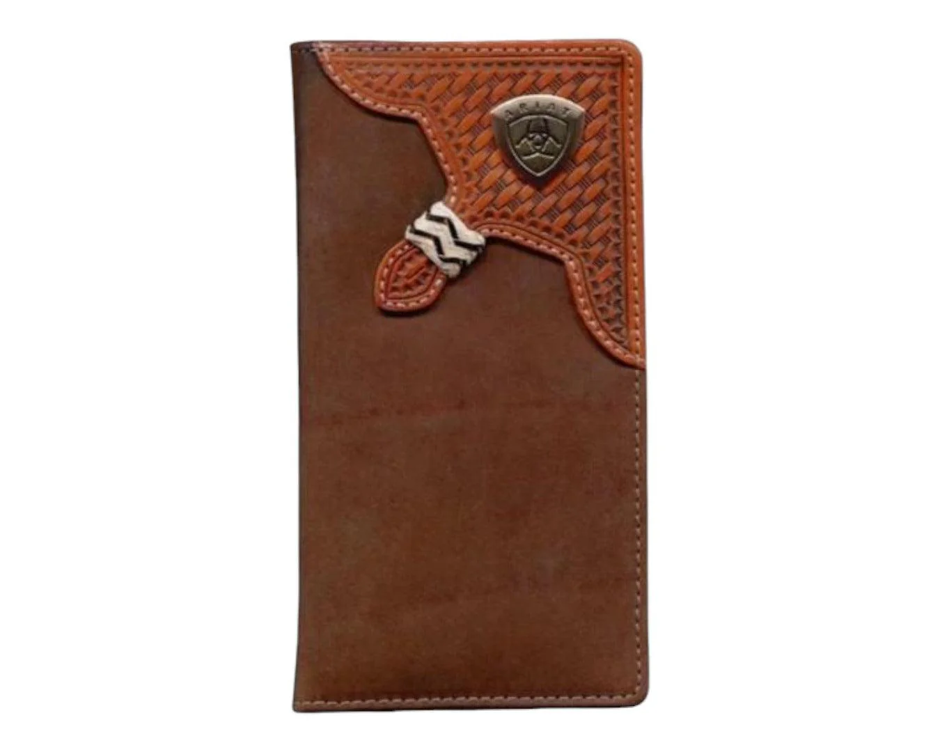 Ariat Rodeo Wallet - Dark Tan Weave Overlay