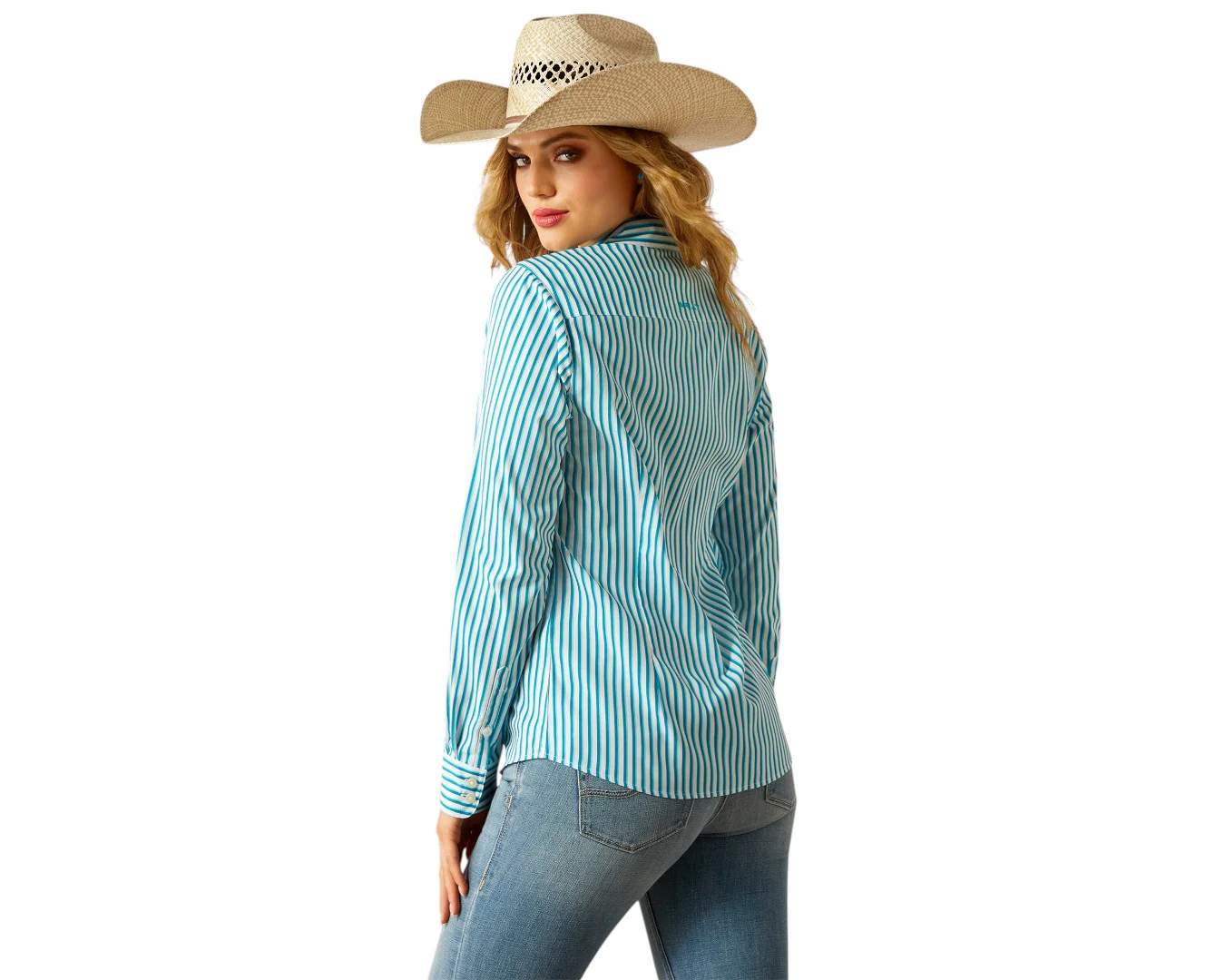 Ariat Women's Kirby Pro Shirt- Peacock Stripe - Image 3