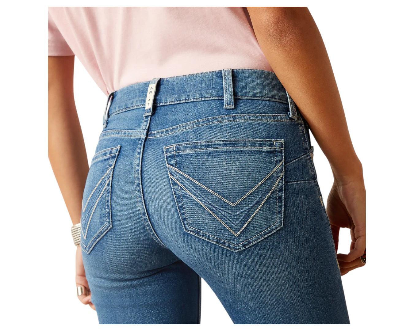 Ariat Womens Perfect Rise Clover Straight Leg Jeans - Image 3