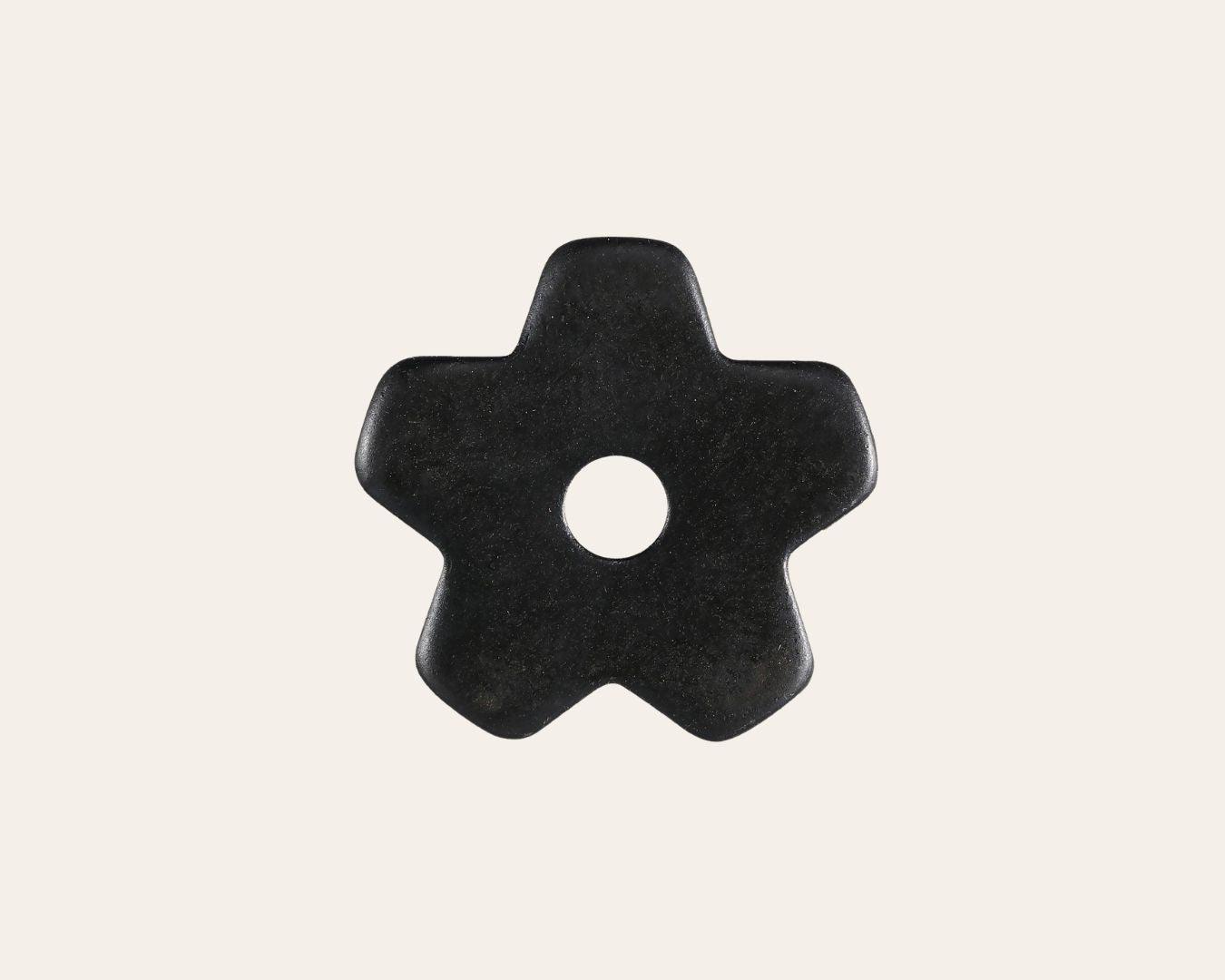 Black Steel Spur Rowels | 5 Point Rounded Flower