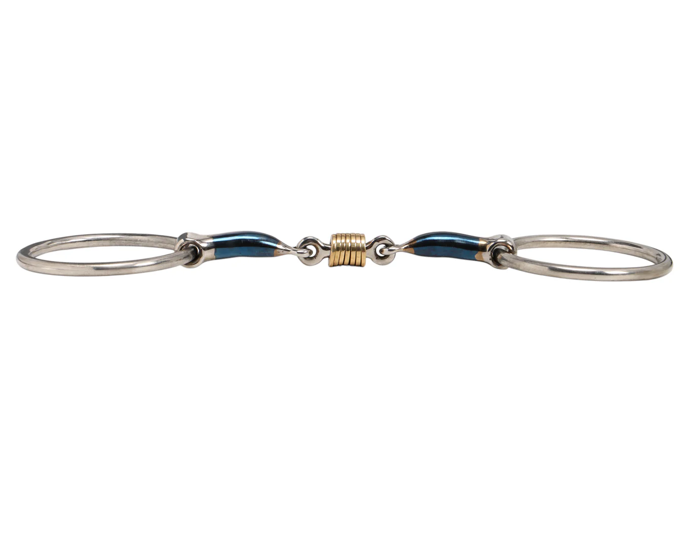 Blue Alloy Training Snaffle with Roller Mouth - Image 3