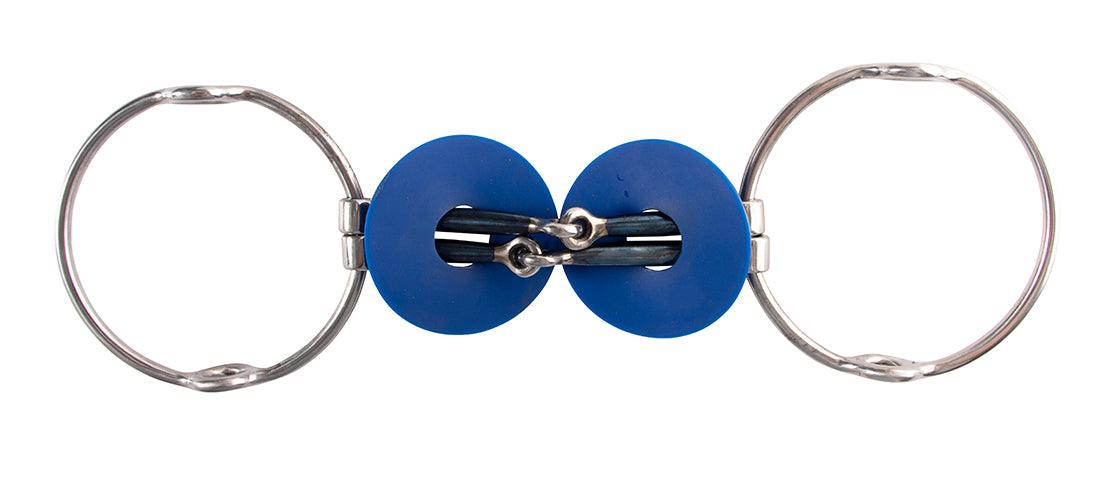 Blue Sweet Iron Polo Double Mouth Gag Bit W/Guards