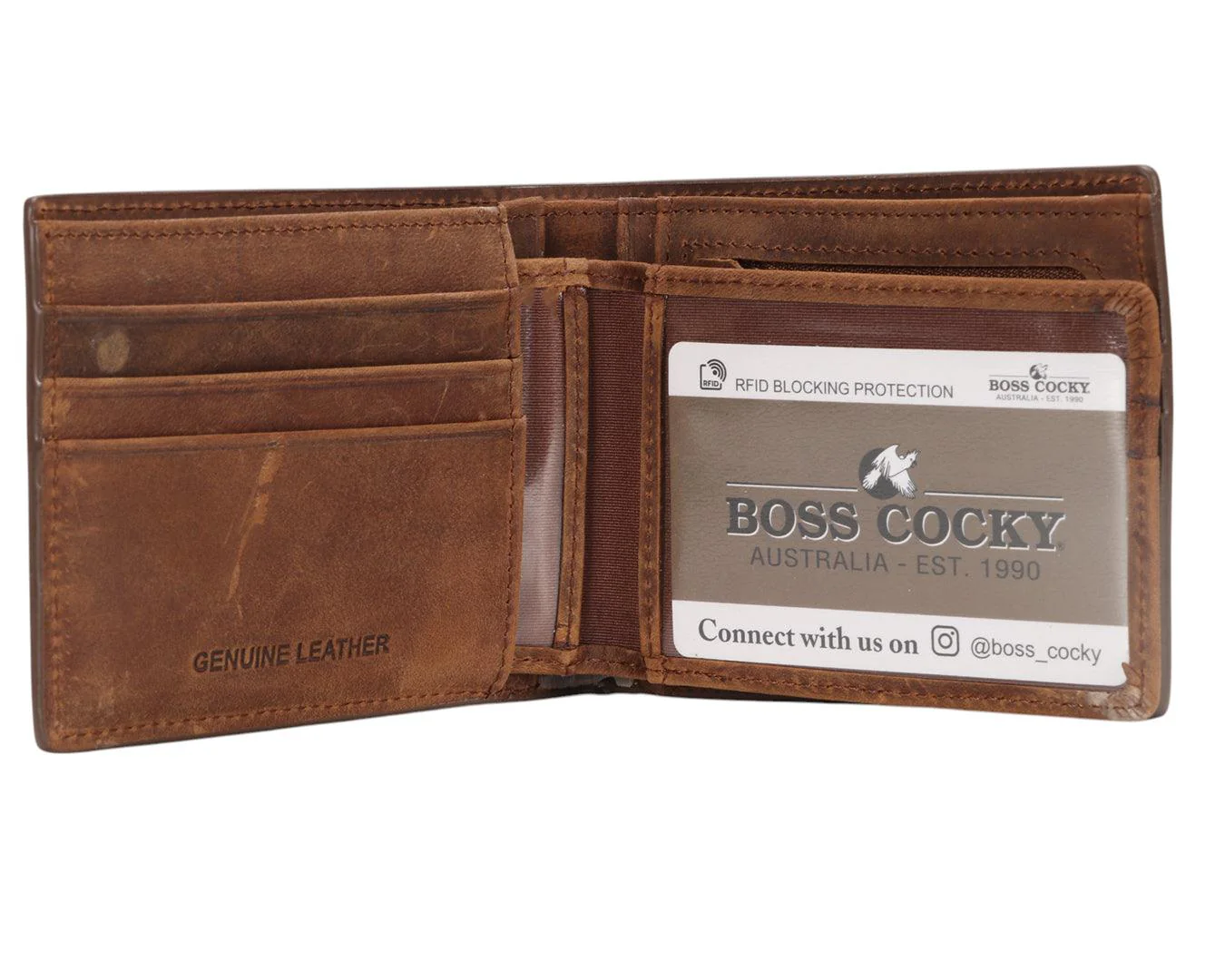 Boss Cocky Wallet Crazy Horse- Vintage Brown - Image 3