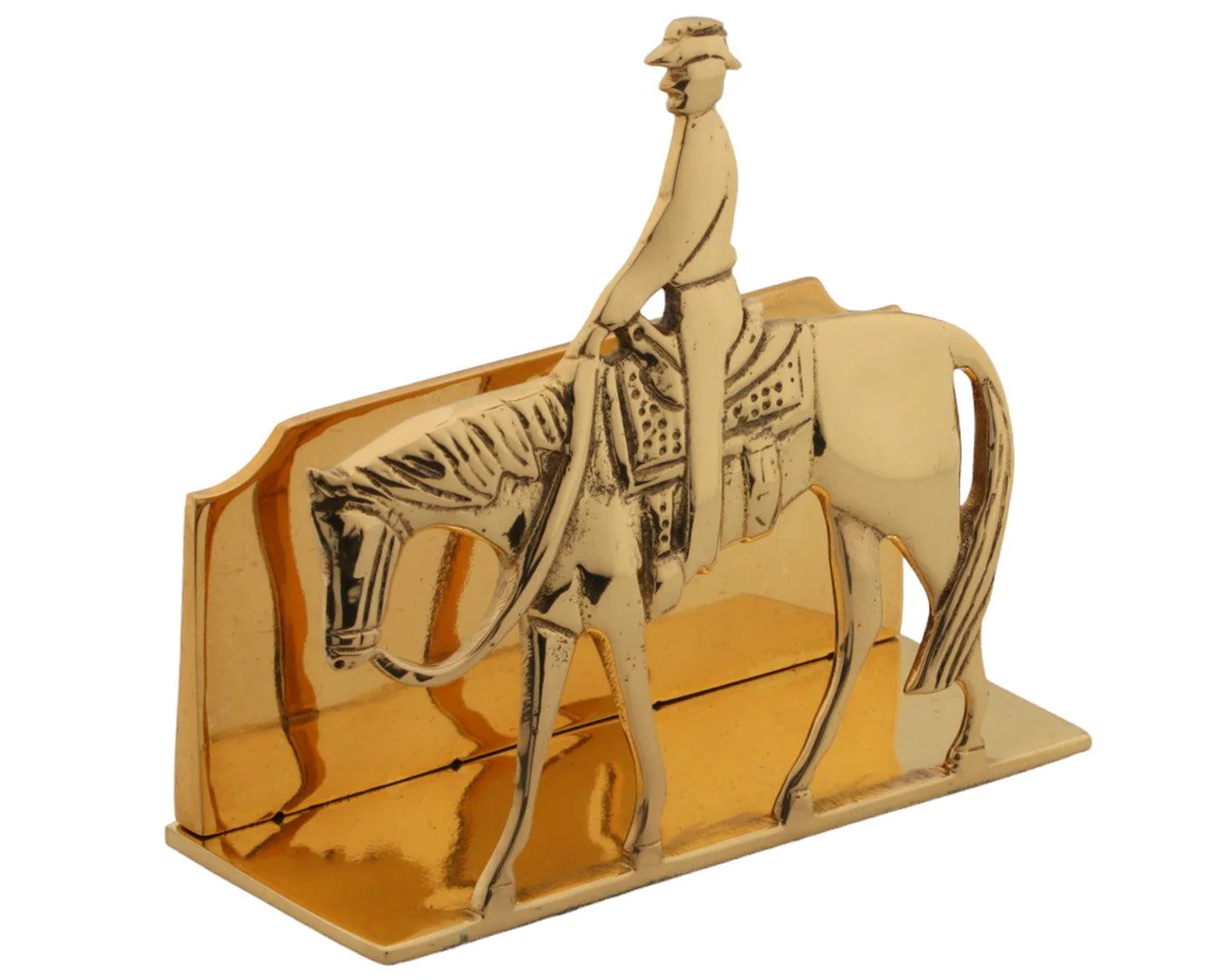 Brass Cowboy & Horse Napkin Holder - Image 2