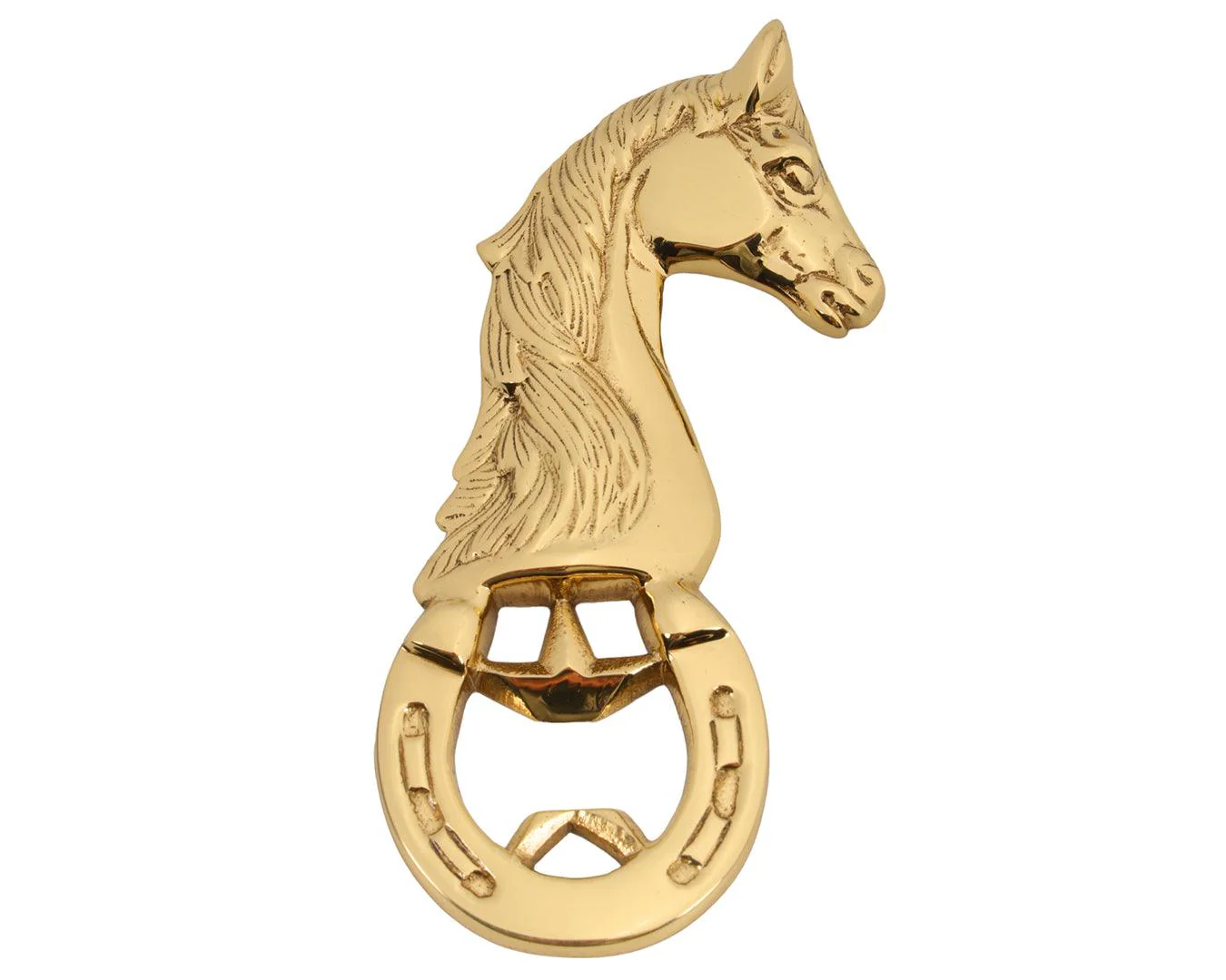 Brass Horse Head Round Bottle Opener