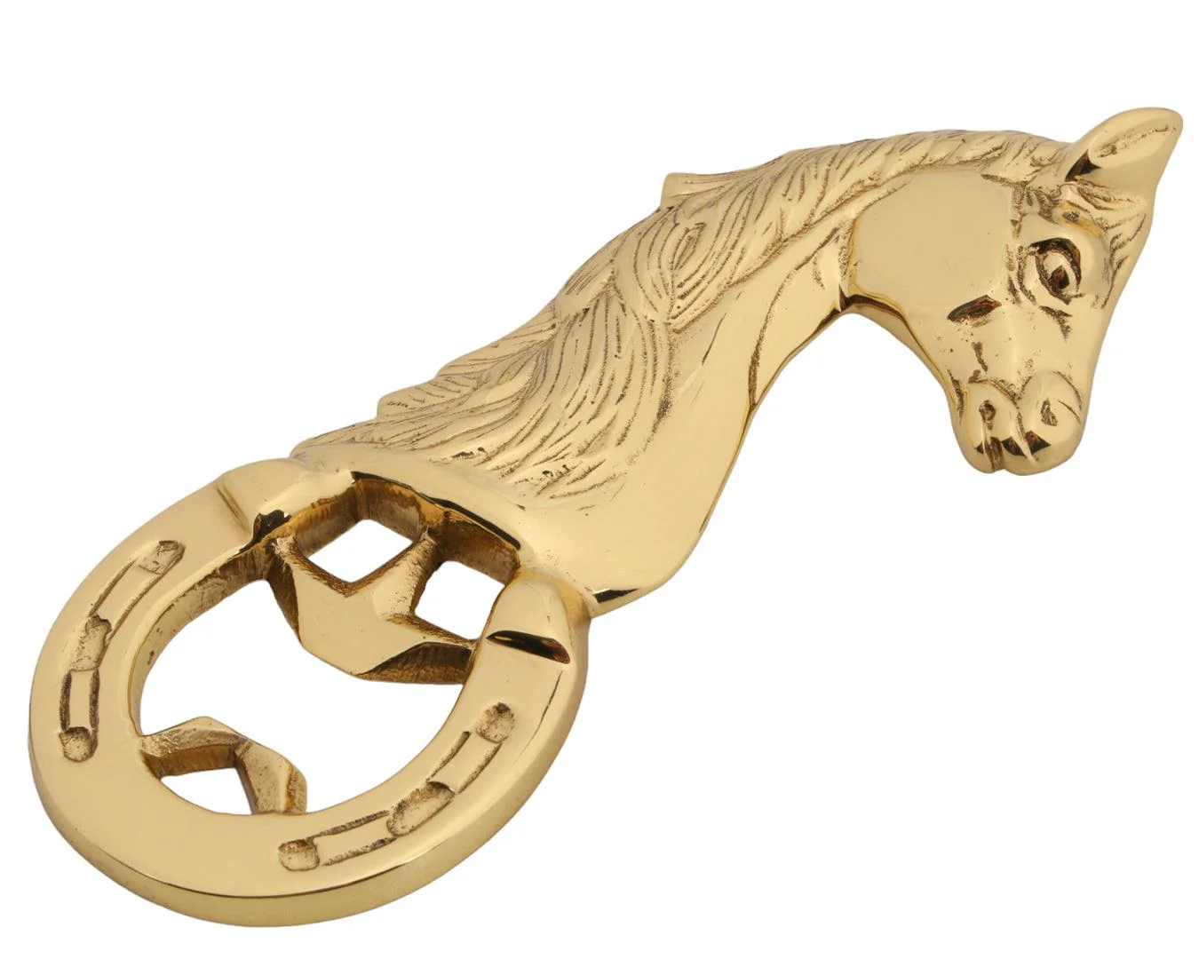 Brass Horse Head Round Bottle Opener - Image 2