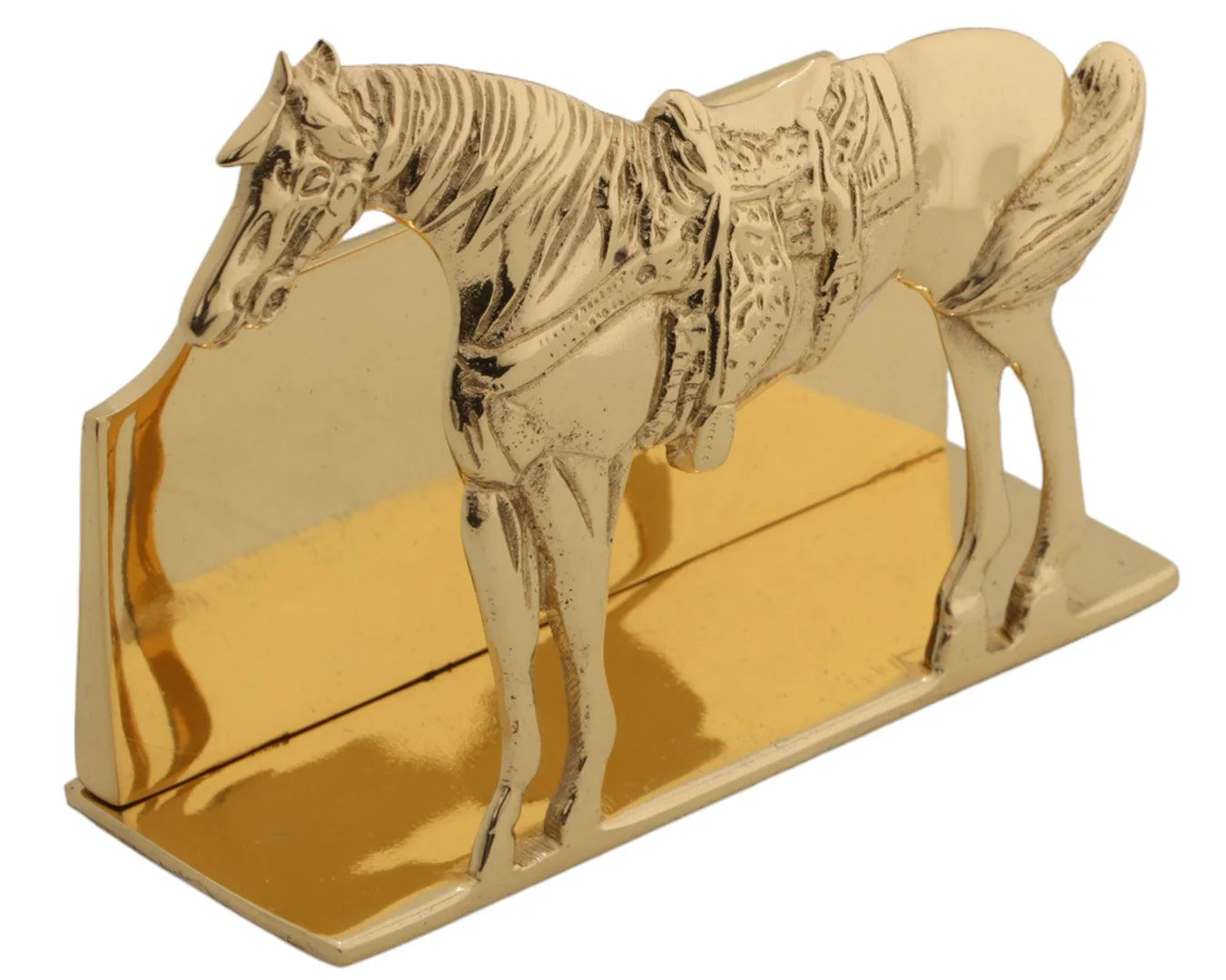 Brass Horse & Saddle Napkin Holder - Image 2