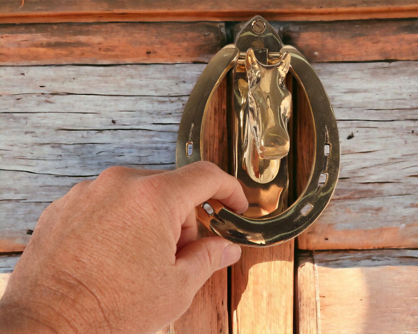 Brass Horsehead and Shoe Doorknocker - Image 3