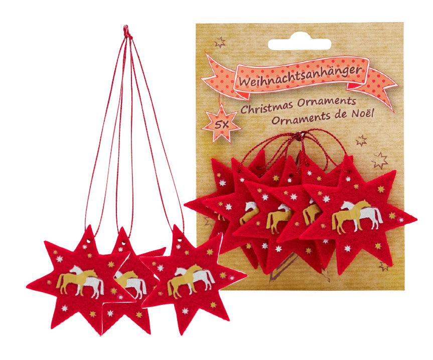 Christmas Ornament Horses Felt Set of 5