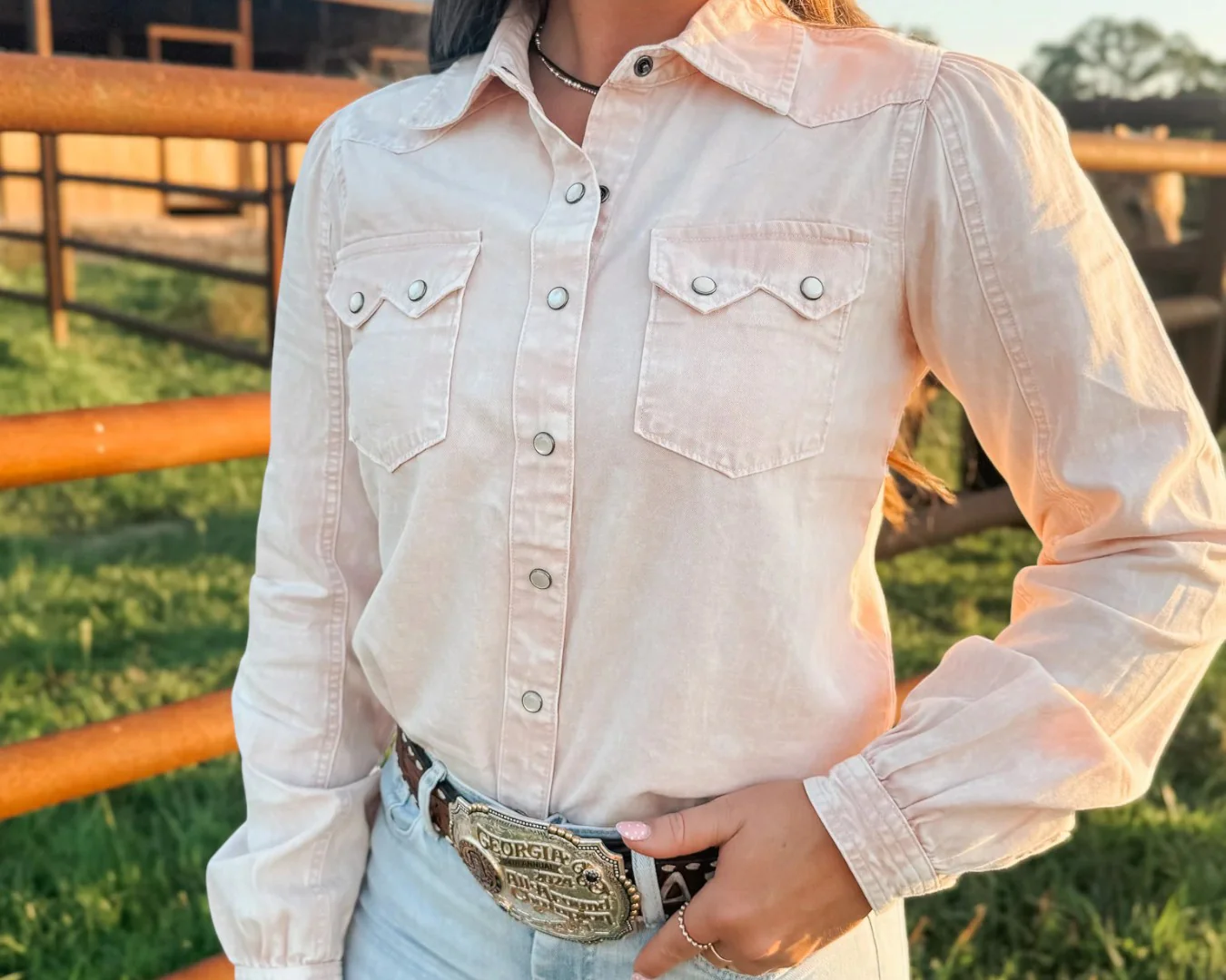 Cinch Cruel Girl Long Sleeve Snap Front Shirt - Image 2