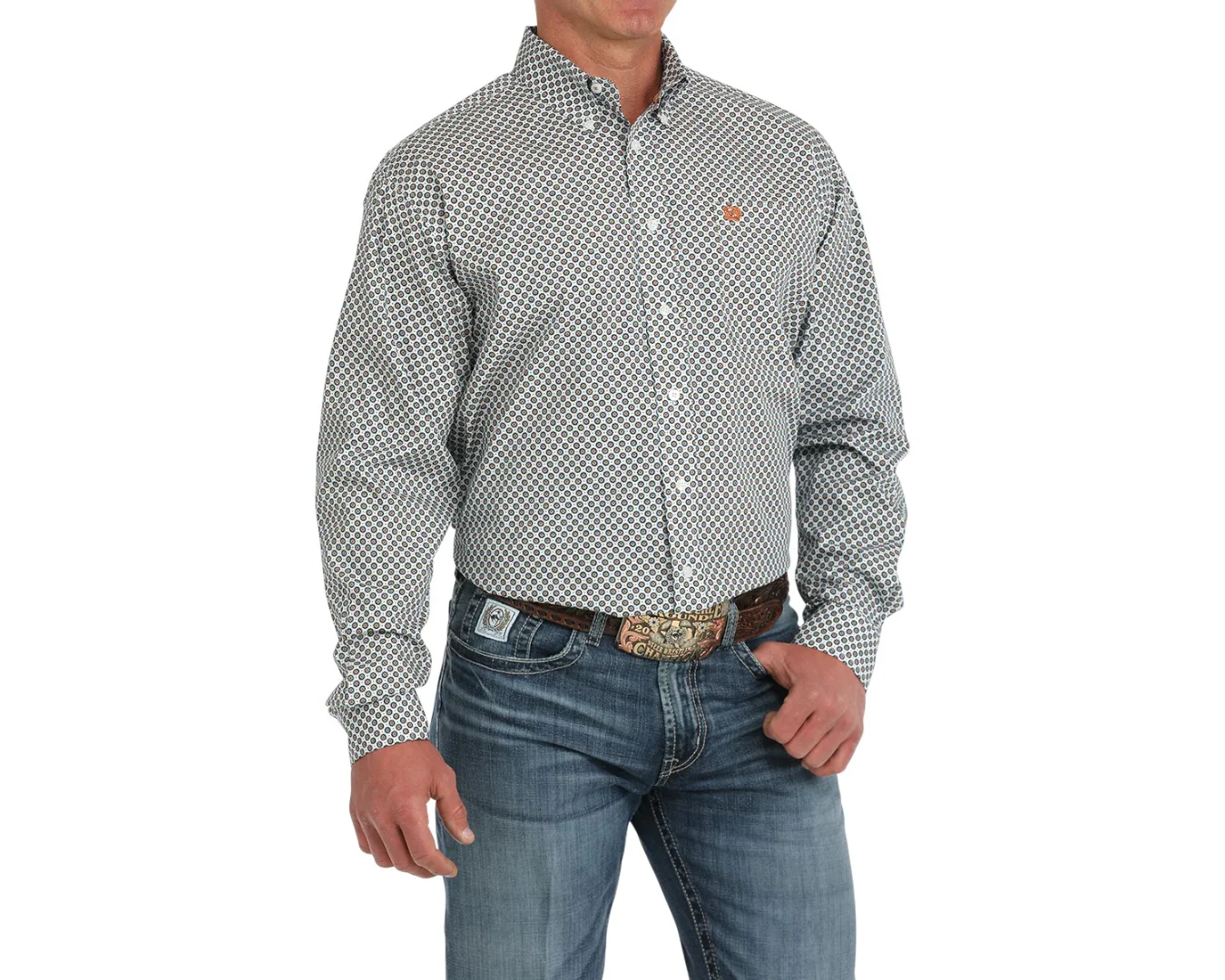 Cinch Mens Button Up Long Sleeve Shirt - Image 8