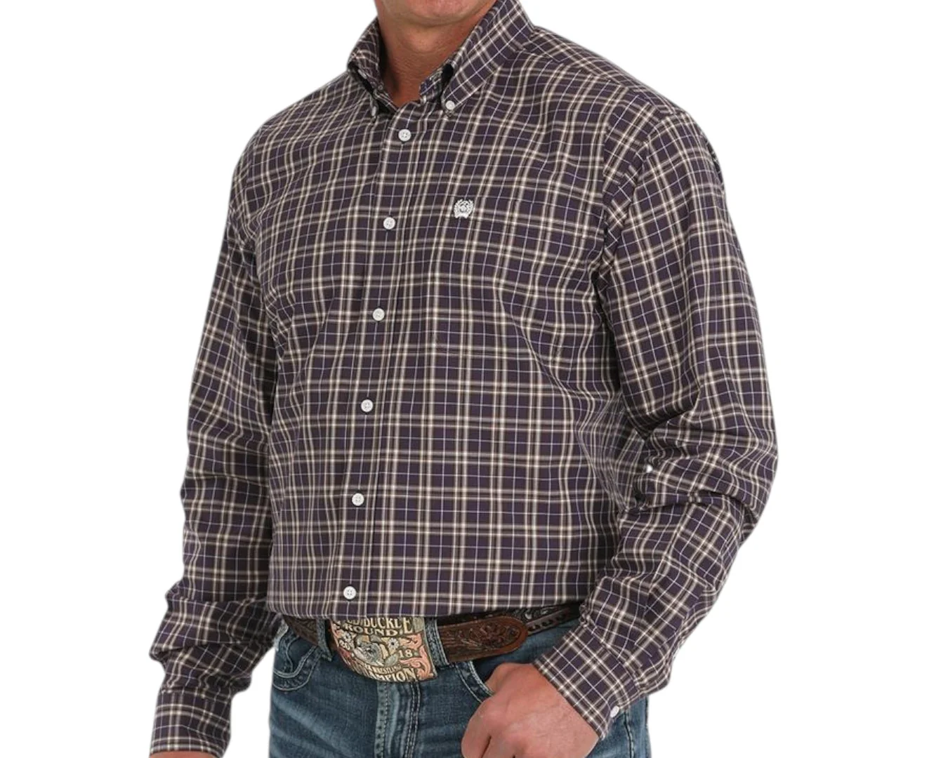 Cinch Men's Purple Plaid Classic Shirt - Image 2