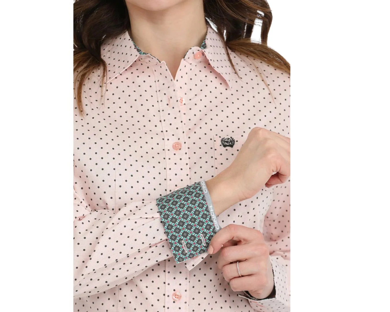 Cinch Women's Pink Geo Arena Shirt - Image 2