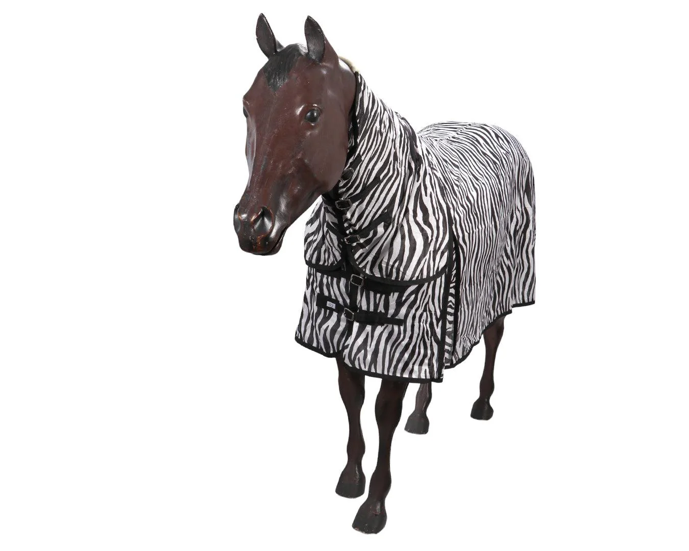 Horsemaster Fly Mesh Combo Rug - Zebra Print - Image 4