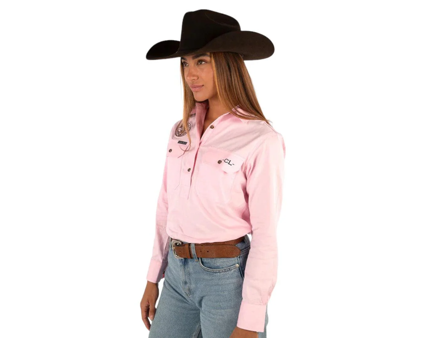Country Labelled Women's Matilda Half Button Work Shirt - Image 4