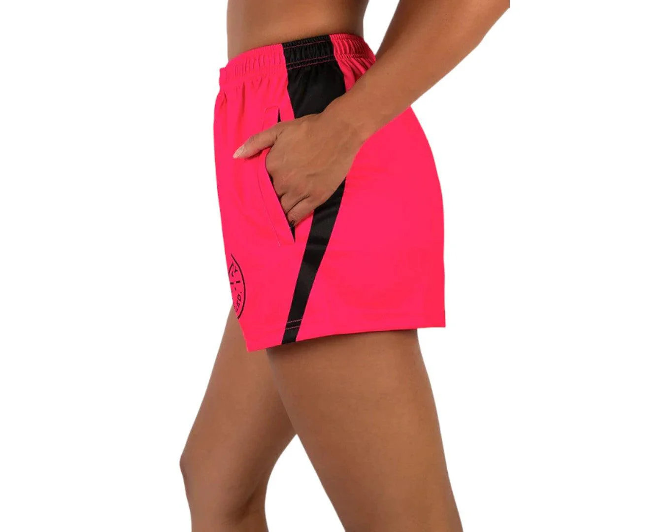 Country Labelled Footy Shorts - Hot Pink - Image 3