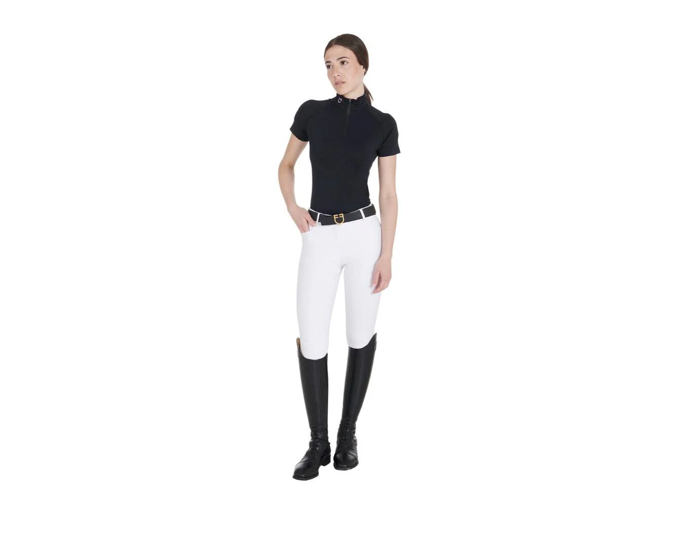 Equestro Ladies Base Layer Slim-fit Short Sleeve Top - Image 8
