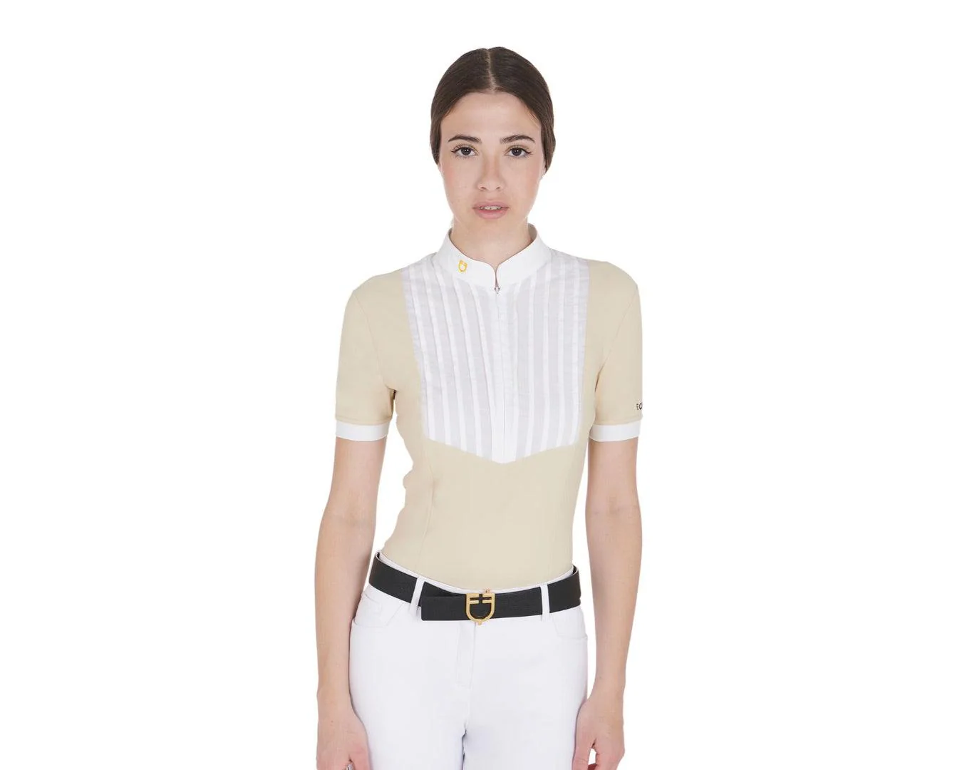 Equestro Ladies Polo Short Sleeve With Zipper