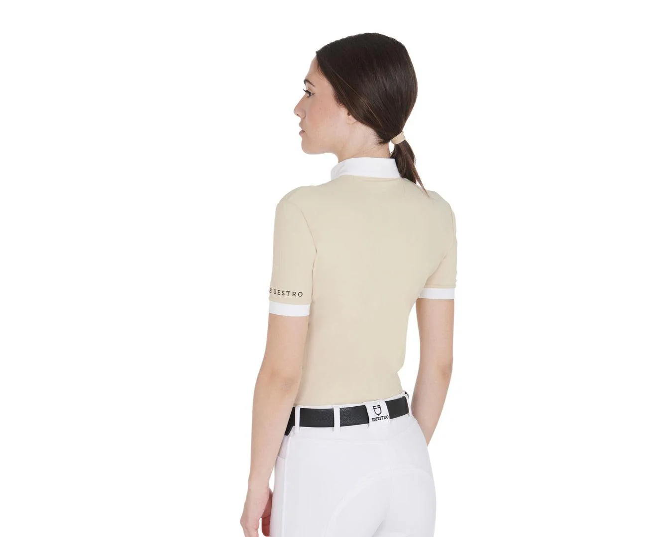 Equestro Ladies Polo Short Sleeve With Zipper - Image 2