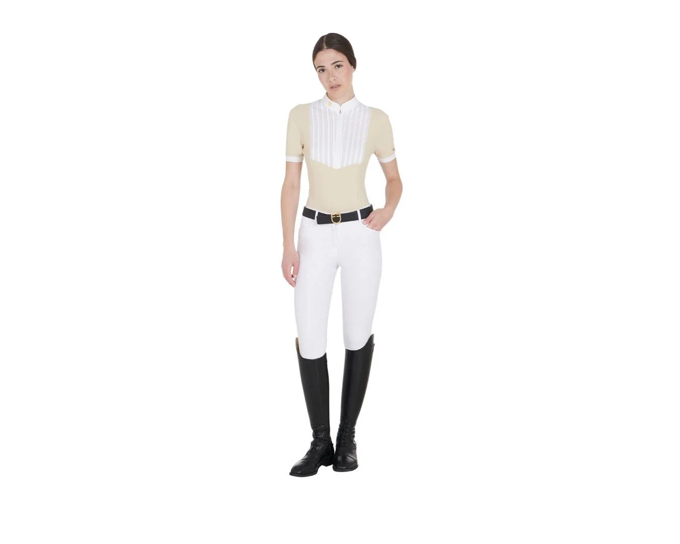 Equestro Ladies Polo Short Sleeve With Zipper - Image 5