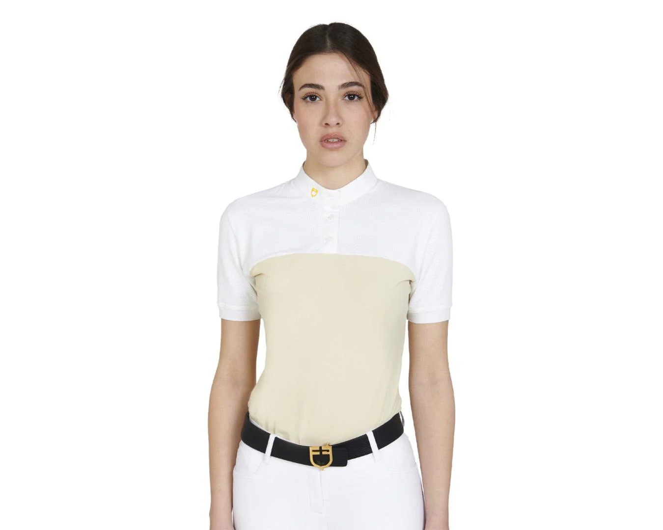 Equestro Ladies Polo Short Sleeve With Buttons