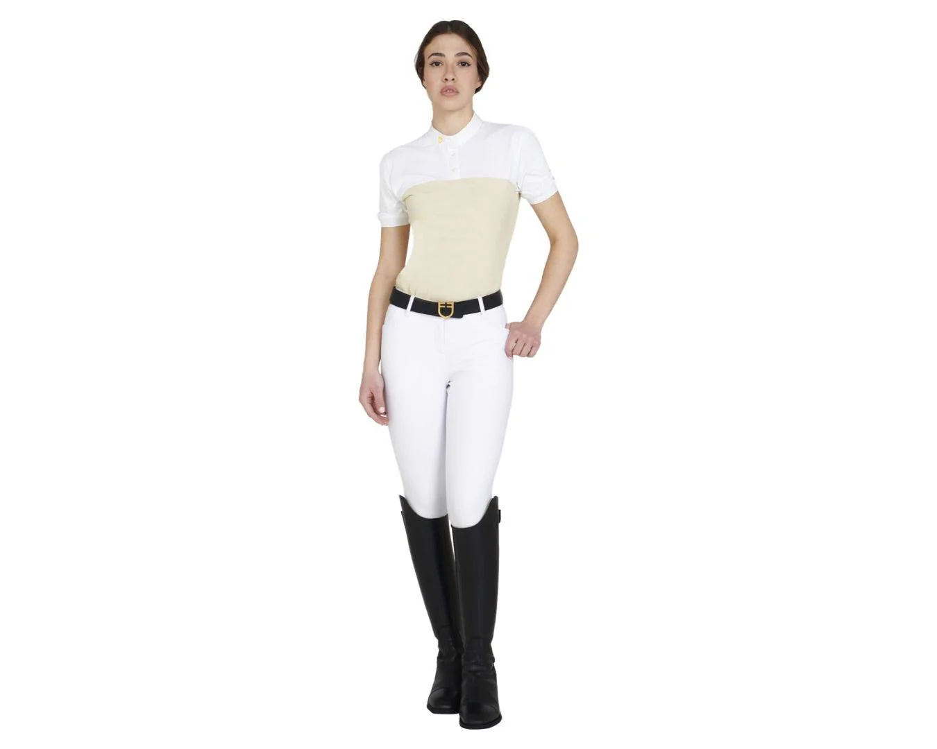 Equestro Ladies Polo Short Sleeve With Buttons - Image 4