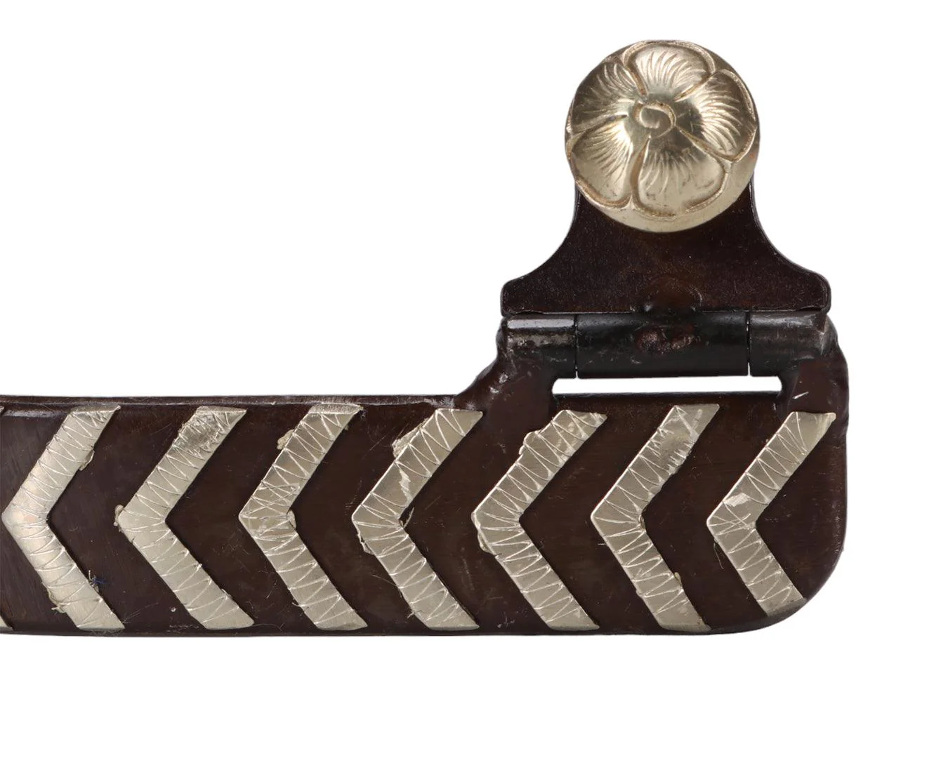Fort Worth Black Steel Spurs w/Arrow Pattern German Silver - Image 3