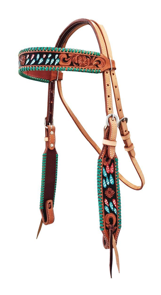 Fort Worth Cactus Turquoise Headstall - Image 2