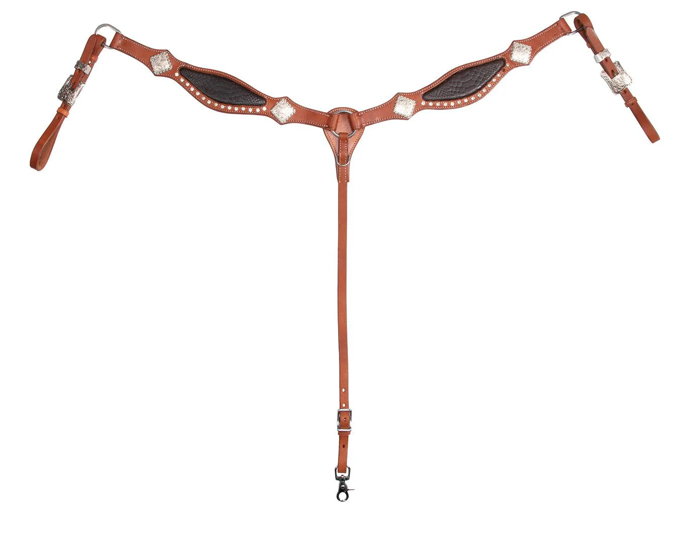 Fort Worth Crocodile Breast Collar - Brown
