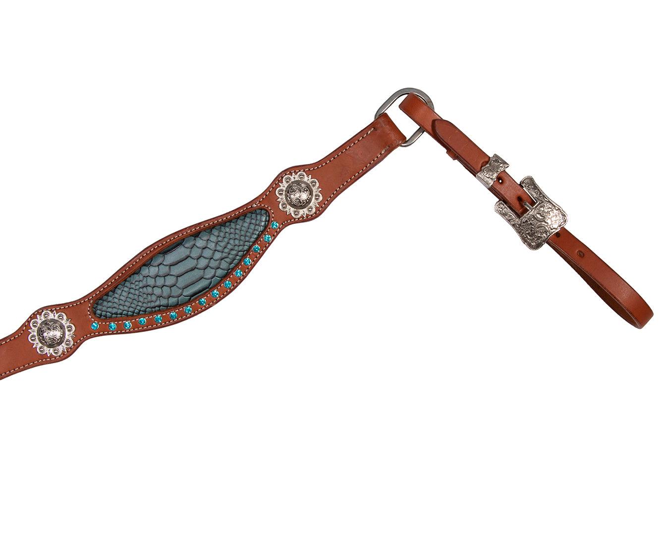 Fort Worth Crocodile Breast Collar - Turquoise - Image 2