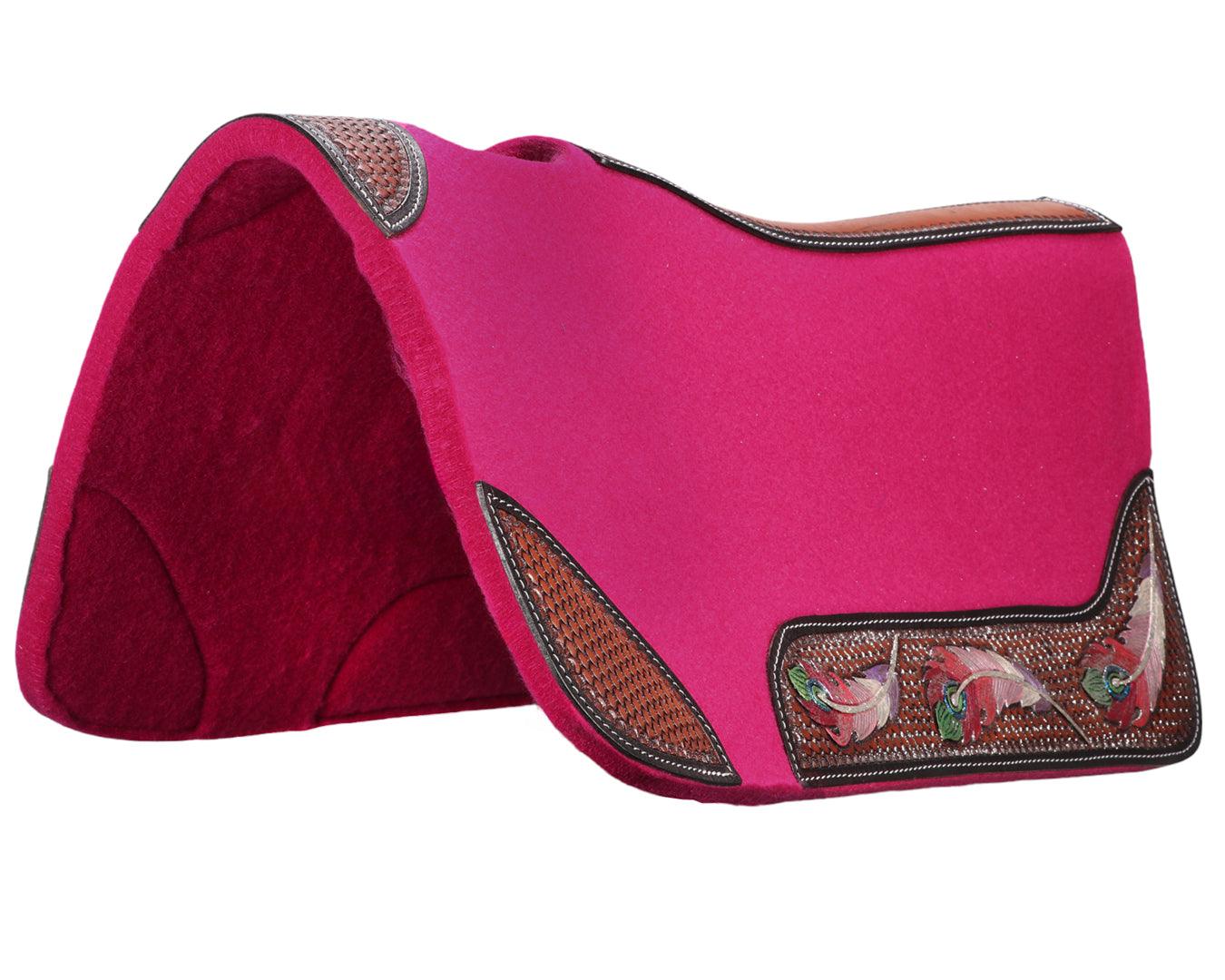 Fort Worth Feather Tooled Felt Saddle Pad