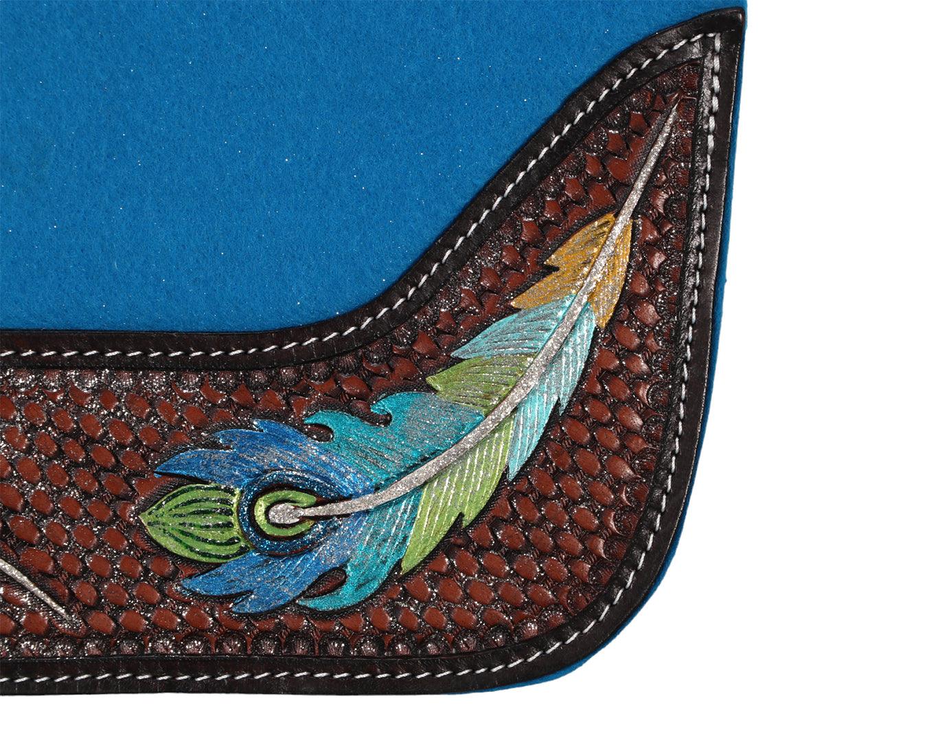Fort Worth Feather Tooled Felt Saddle Pad - Image 10