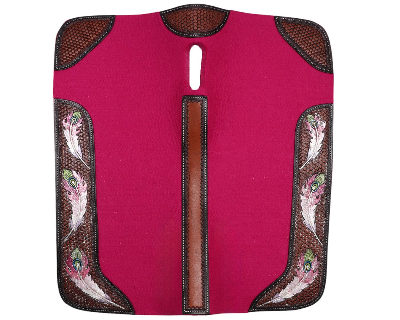 Fort Worth Feather Tooled Felt Saddle Pad - Image 5