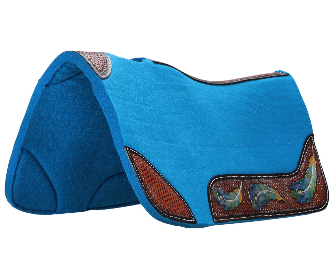 Fort Worth Feather Tooled Felt Saddle Pad - Image 7