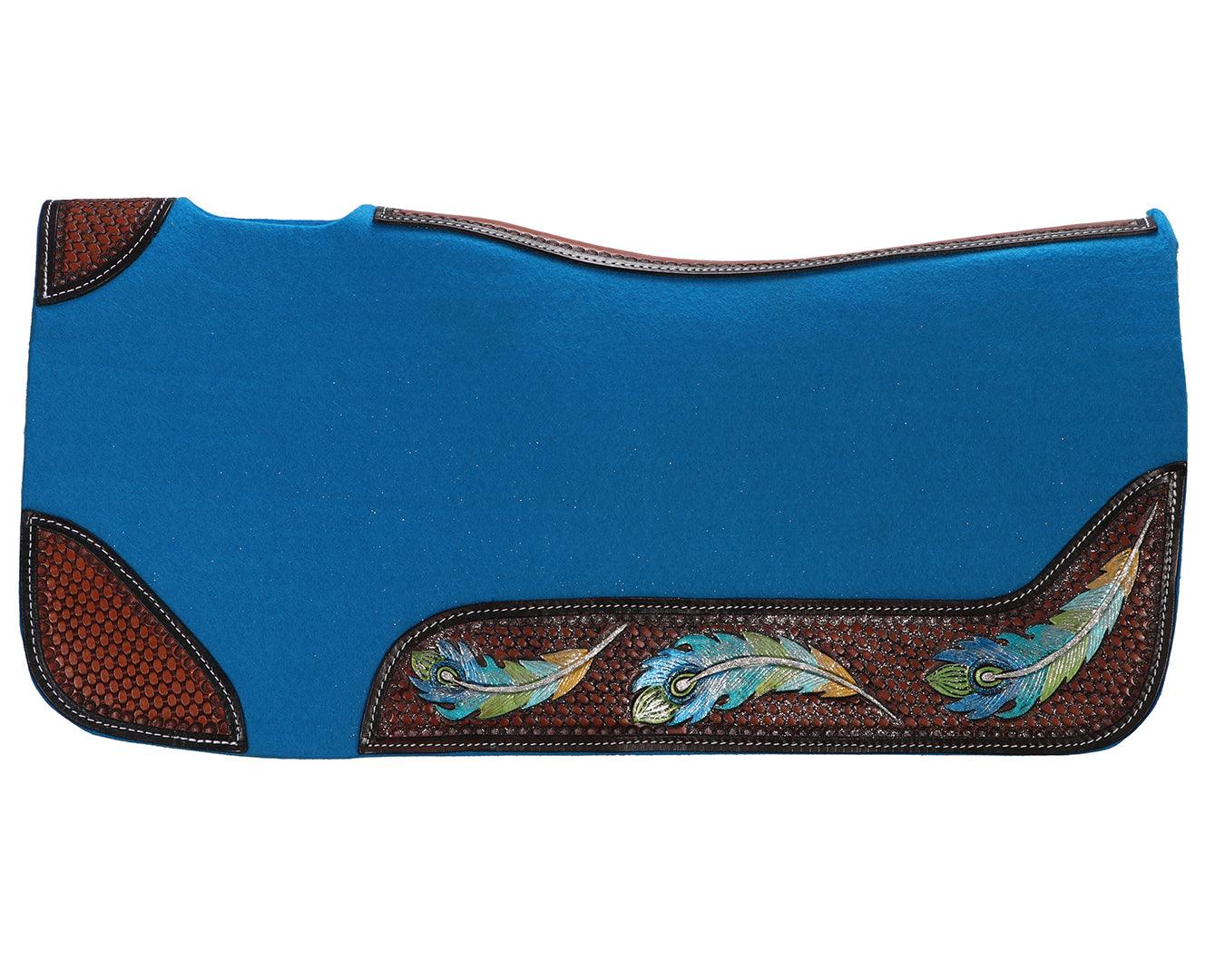 Fort Worth Feather Tooled Felt Saddle Pad - Image 8