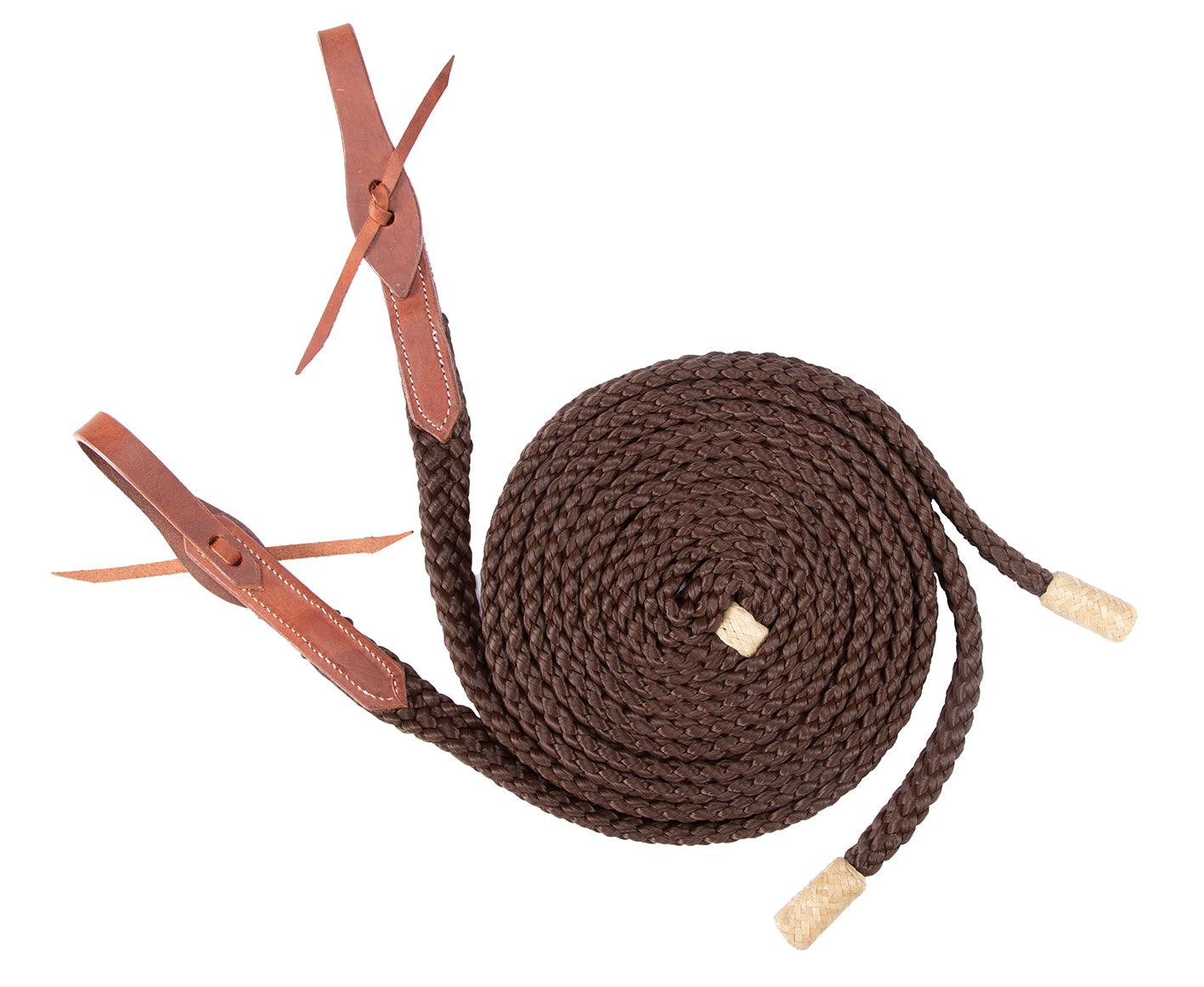 Fort Worth Flat Poly Split Reins 8' w/Water Ties