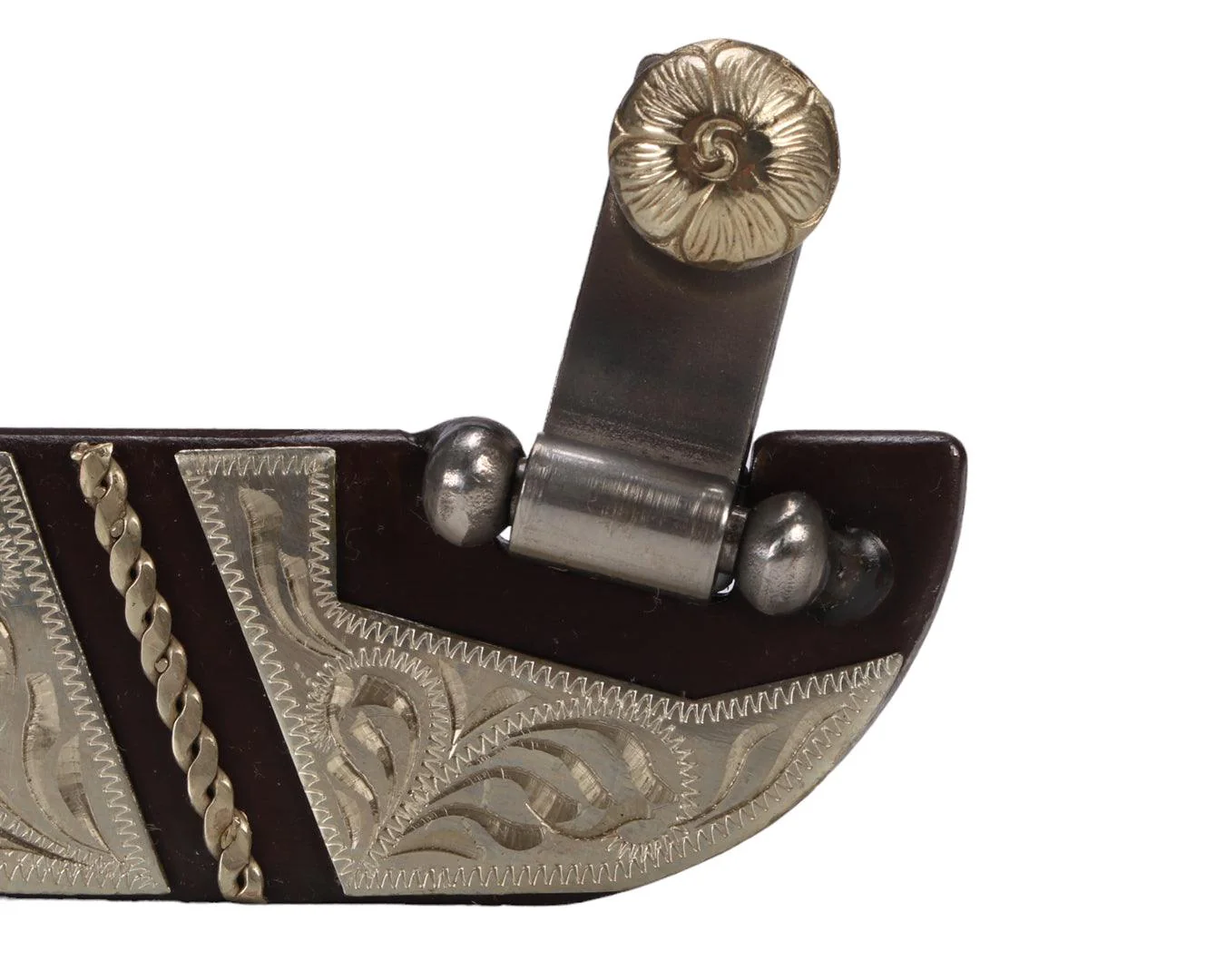 Fort Worth Hand Engraved German Silver Spurs - Image 3