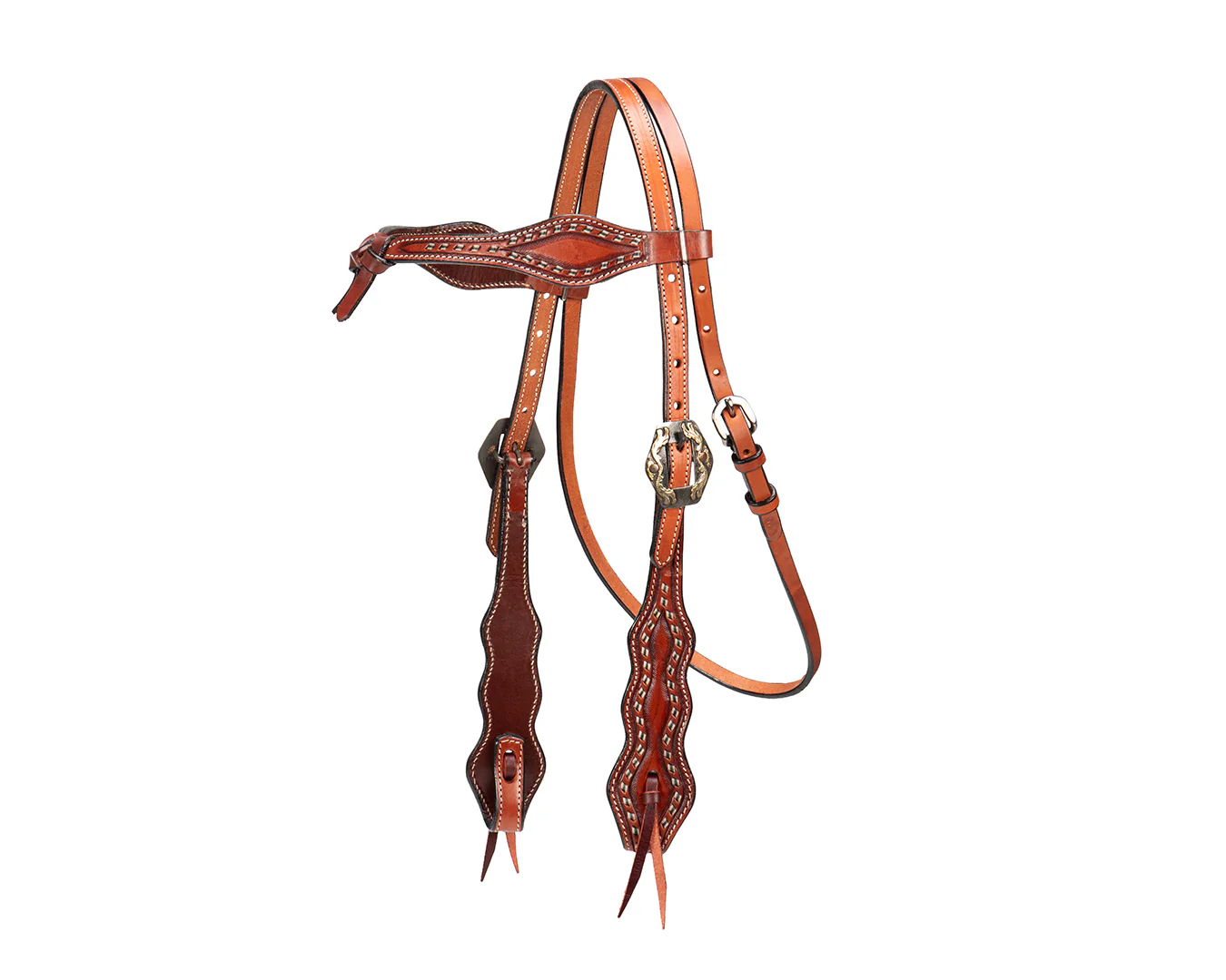Fort Worth Iowa Knotted Brow Headstall