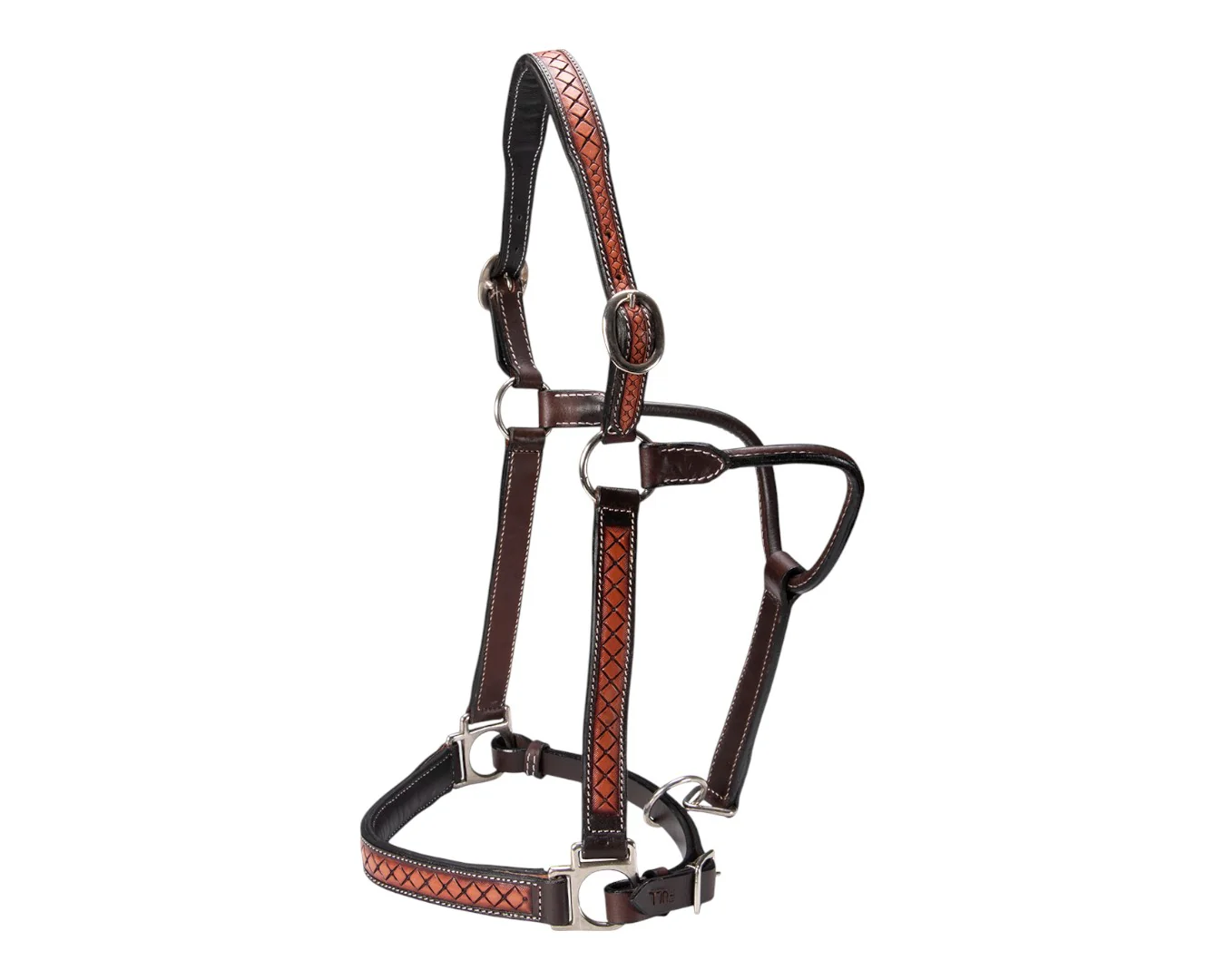 Fort Worth Leather Halter with Diamond Pattern