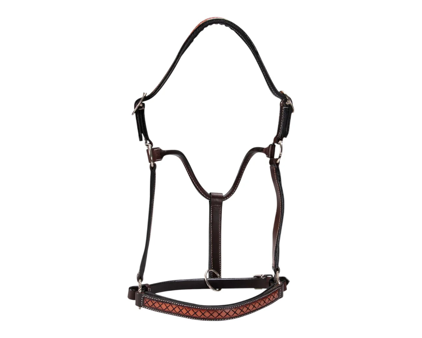 Fort Worth Leather Halter with Diamond Pattern - Image 2
