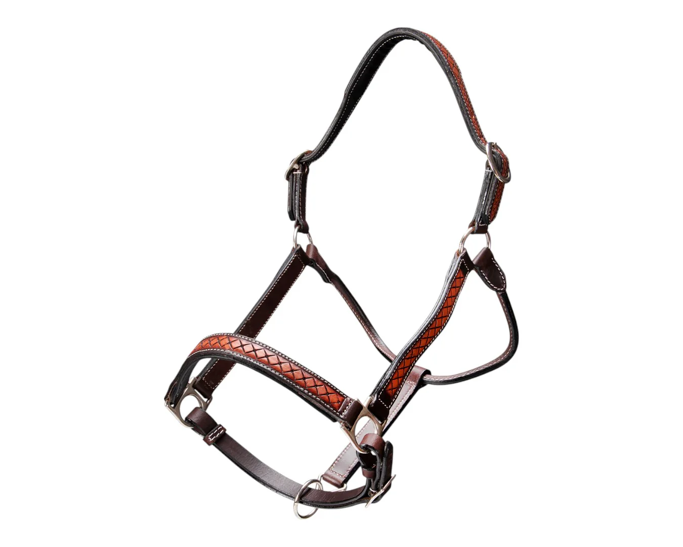 Fort Worth Leather Halter with Diamond Pattern - Image 3