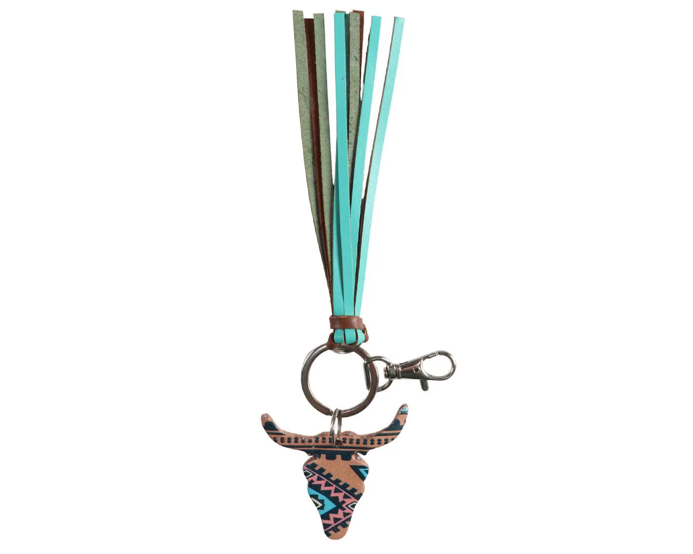 Fort Worth Long Horn Tassel Key Ring Aztec