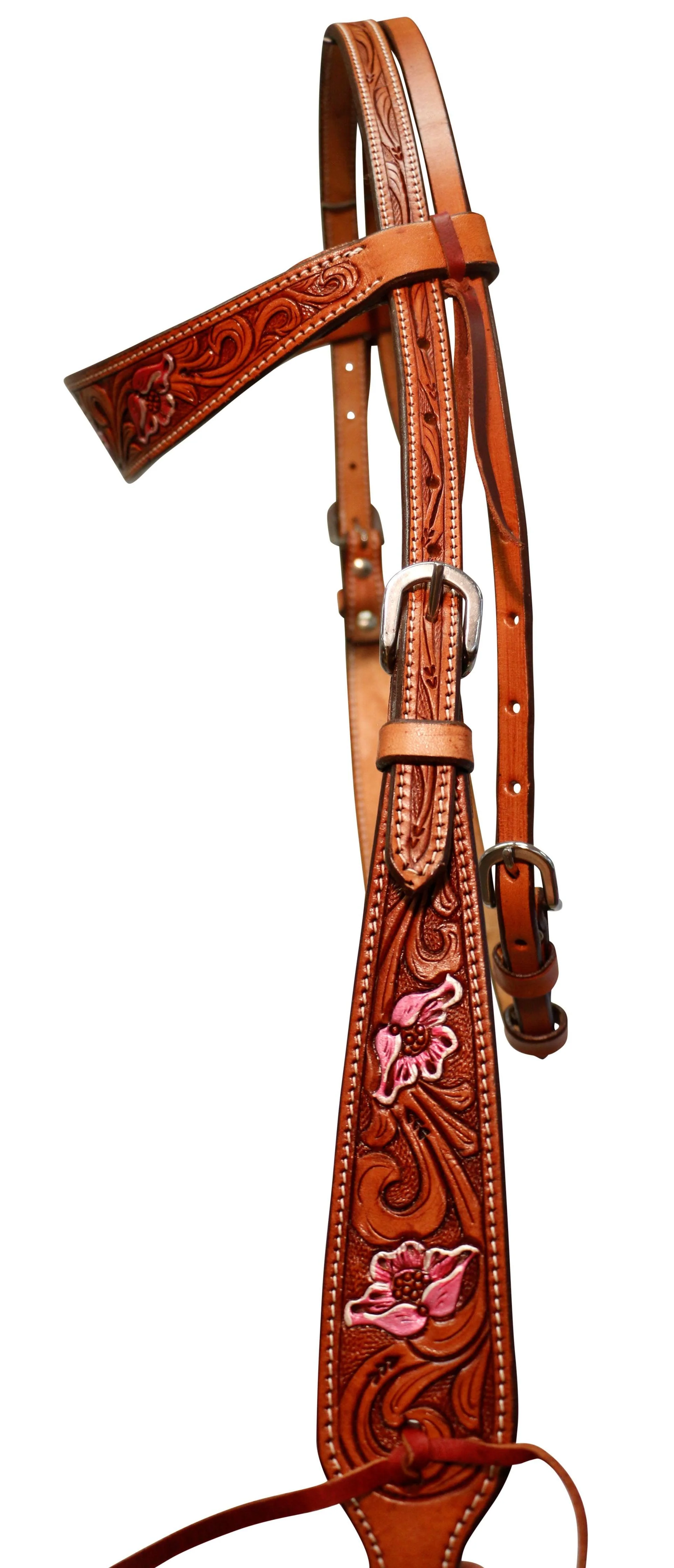 Fort Worth Pink Floral Headstall - Image 2