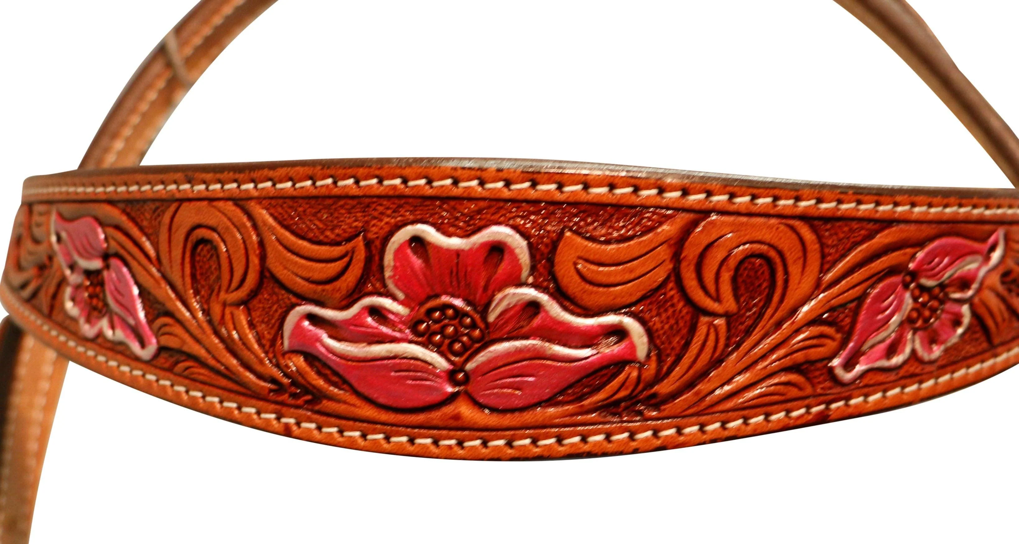Fort Worth Pink Floral Headstall - Image 3