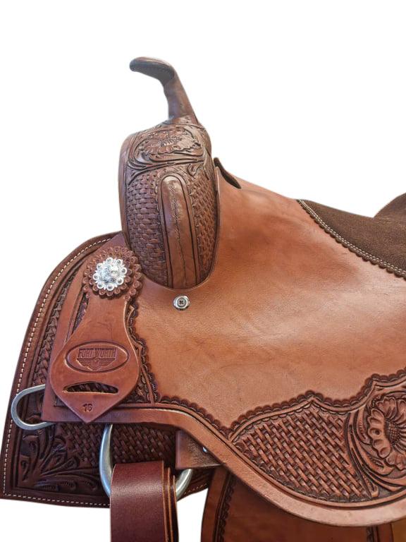 Fort Worth Reiner Saddle - Handcrafted Rawhide Western Saddle - Image 3