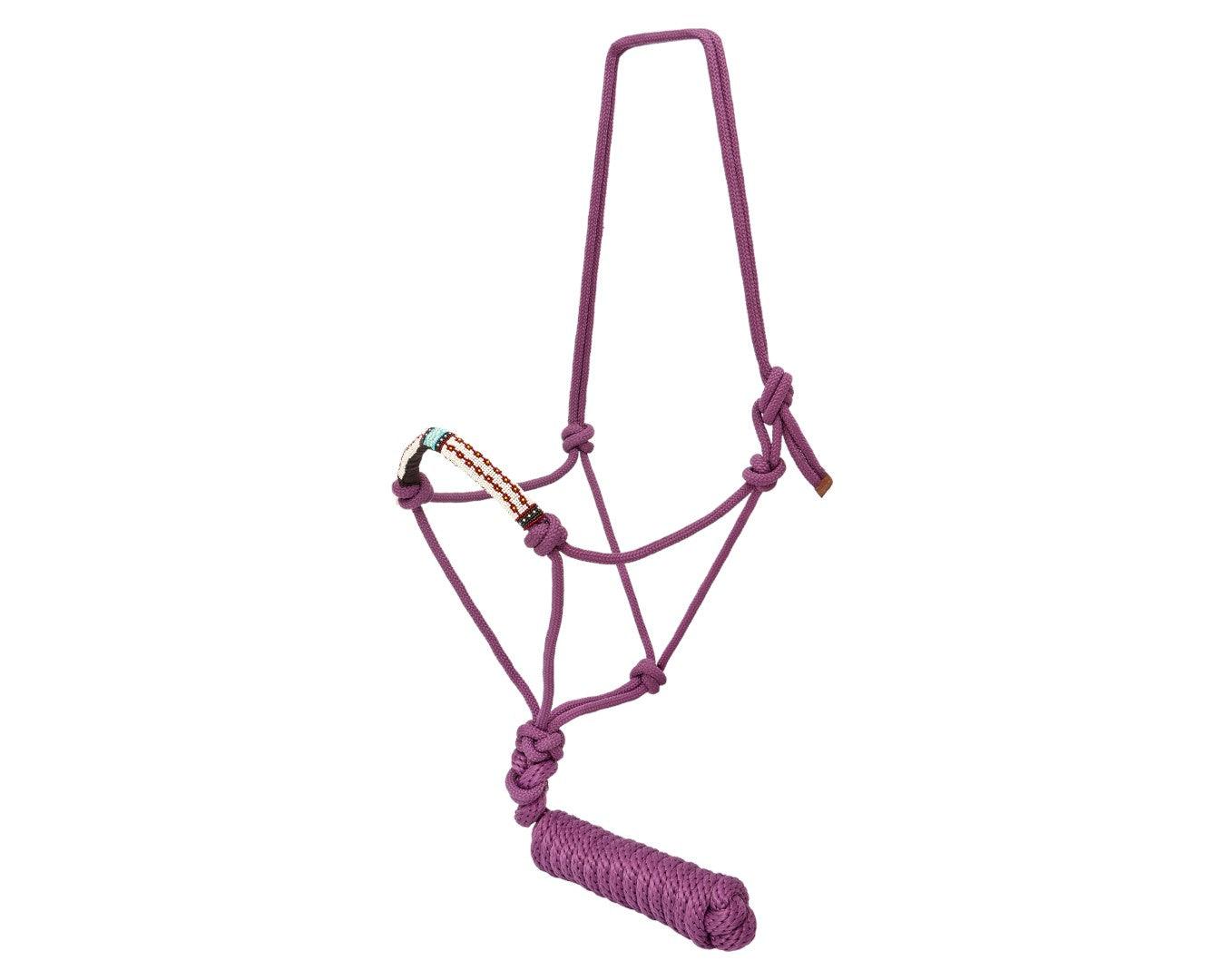 Fort Worth Rope Halter Beaded Nose with Lead - Image 13