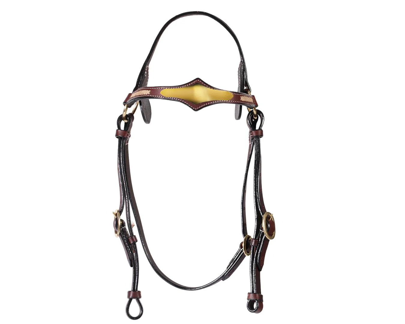Fort Worth Shaped Barcoo Brass Bridle 5/8" - Image 4